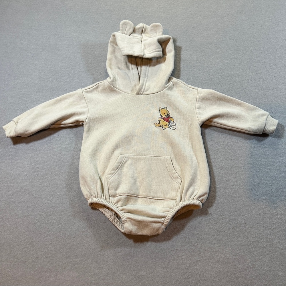 Baby Disney Winnie the Pooh Hooded‎ Romper Ivory 6–12 Months Viral One Piece